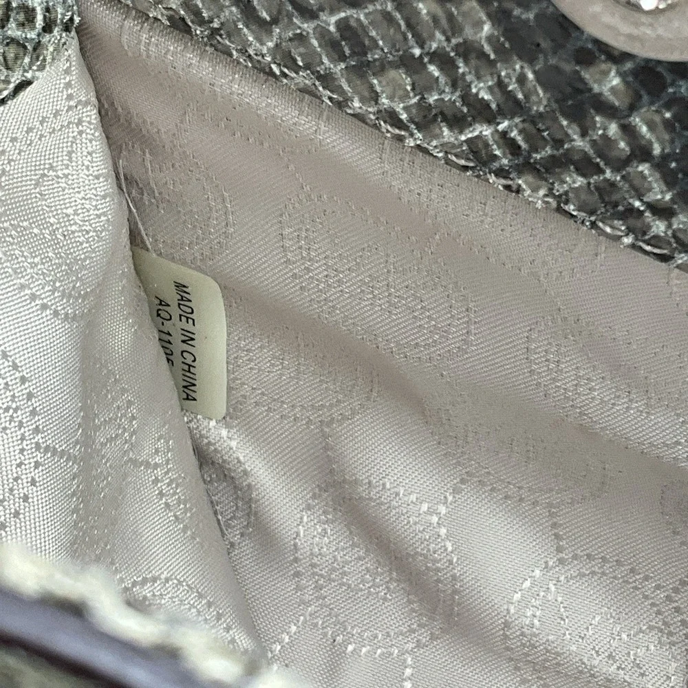 Michael Kors Snakeskin Leather Clutch With‎ Shoulder Strap Sand